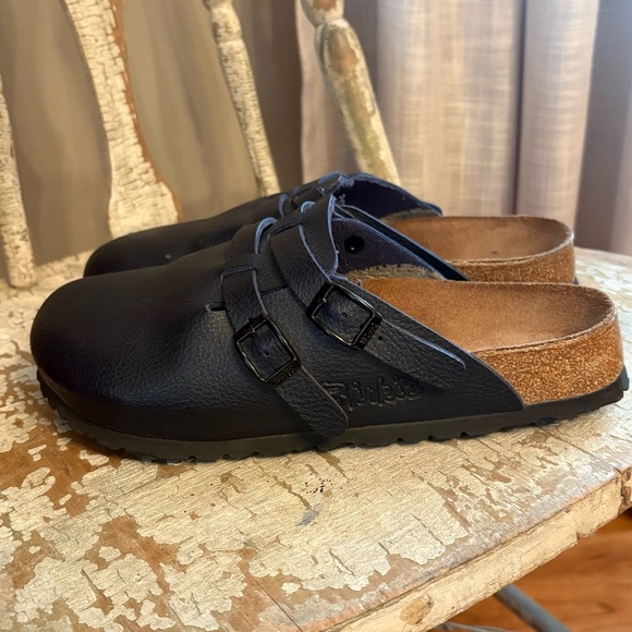 Birkenstock Birki’s Camden Closed Toe Dual Buckle Navy Blue Clogs Women’s 7 - Picture 6 of 13